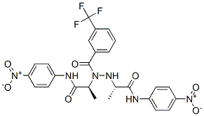 3-trifluoromethylbenzoyl-dialanine-4-nitroanilide Struktur