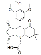 1,2,3,5,6,7,8,9-Octahydro-9-(3,4,5-trimethoxyphenyl)-2,6,6-trimethyl-1,3,8-trioxo-4H-cyclopenta[b]quinoline-4-acetic acid Struktur