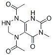 Pyrimido[5,4-e]-1,2,4-triazine-5,7(1H,6H)-dione,  1,4-diacetyl-2,3,4,8-tetrahydro-6-methyl- Struktur