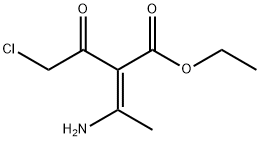 ethyl (E)-3-amino-2-(2-chloroethanoyl)but-2-enoate Struktur