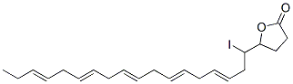 5-iodo-4-hydroxy-7,10,13,16,19-docosapentaenoic acid gamma-lactone Struktur