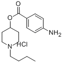 1-Butyl-4-piperidyl p-aminobenzoate hydrochloride Struktur