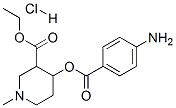 ethyl 4-(4-aminobenzoyl)oxy-1-methyl-piperidine-3-carboxylate hydrochl oride Struktur