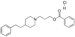 3-(4-phenethyl-1-piperidyl)propyl benzoate hydrochloride Struktur