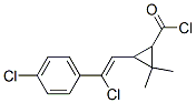 3-[2-chloro-2-(4-chlorophenyl)vinyl]-2,2-dimethylcyclopropanecarbonyl chloride Struktur