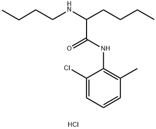 2-butylamino-N-(2-chloro-6-methyl-phenyl)hexanamide hydrochloride Struktur