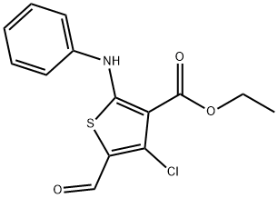 ETHYL 2-ANILINO-4-CHLORO-5-FORMYL-3-THIOPHENECARBOXYLATE Struktur