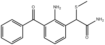 2-Amino-3-benzoyl-alpha-(methylthio)benzeneacetamide Struktur