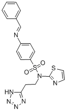 4-((Phenylmethylene)amino)-N-(2-(1H-tetrazol-5-yl)ethyl)-N-2-thiazolyl benzenesulfonamide Struktur