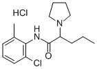 1-Pyrrolidineacetamide, N-(2-chloro-6-methylphenyl)-alpha-propyl-, mon ohydrochloride Struktur