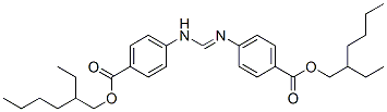 2-ethylhexyl 4-[[[[4-[[(2-ethylhexyl)oxy]carbonyl]phenyl]amino]methylene]amino]benzoate Struktur