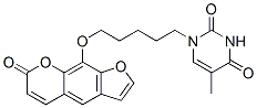 5-Methyl-1-(5-((7-oxo-7H-furo(3,2-g)(1)benzopyran-9-yl)oxy)pentyl)-2,4 (1H,3H)-pyrimidinedione Struktur