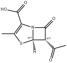 4-Thia-1-azabicyclo[3.2.0]hept-2-ene-2-carboxylicacid,6-acetyl-3-methyl-7-oxo-,cis-(9CI) Struktur