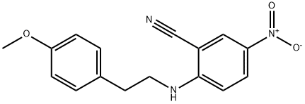 2-{[2-(4-methoxyphenyl)ethyl]amino}-5-nitrobenzonitrile Struktur