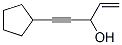 1-Penten-4-yn-3-ol, 5-cyclopentyl- (9CI) Struktur