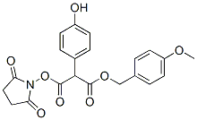 4-methoxybenzyl [[(2,5-dioxo-1-pyrrolidinyl)oxy]carbonyl](4-hydroxyphenyl)acetate Struktur