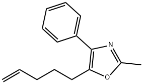 Oxazole, 2-methyl-5-(4-pentenyl)-4-phenyl- (9CI) Struktur