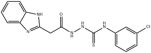 1H-Benzimidazole-2-acetic acid, 2-(((3-chlorophenyl)amino)thioxomethyl )hydrazide Struktur