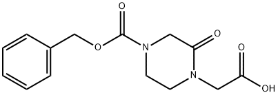 4-Carboxymethyl-3-oxo-piperazine-1-carboxylic acid benzyl ester Struktur