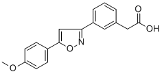 4-(5-(4-Methoxyphenyl)-3-isoxazolyl)benzeneacetic acid Struktur