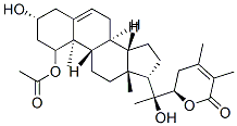 [(1S,3R,8S,9S,10R,13R,14S,17S)-17-[(1R)-1-[(2R)-4,5-dimethyl-6-oxo-2,3 -dihydropyran-2-yl]-1-hydroxy-ethyl]-3-hydroxy-10,13-dimethyl-2,3,4,7, 8,9,11,12,14,15,16,17-dodecahydro-1H-cyclopenta[a]phenanthren-1-yl] ac etate Struktur