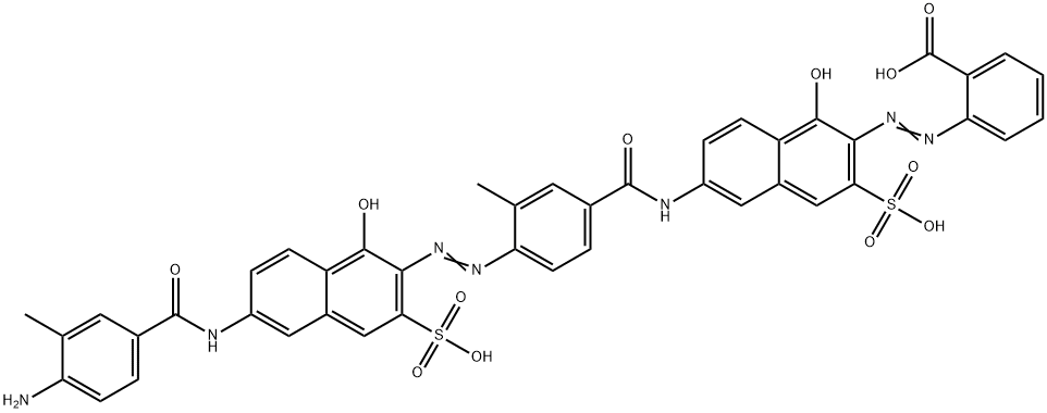 2-[[6-[[4-[[6-[(4-Amino-3-methylbenzoyl)amino]-1-hydroxy-3-sulfo-2-naphthalenyl]azo]-3-methylbenzoyl]amino]-1-hydroxy-3-sulfo-2-naphthalenyl]azo]benzoic acid Struktur