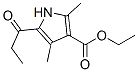 2,4-Dimethyl-5-(1-oxopropyl)1H-pyrrole-3-carboxylic acid ethyl ester Struktur