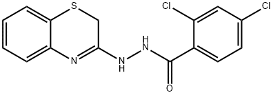 Benzoic acid, 2,4-dichloro-, 2-(2H-1,4-benzothiazin-3-yl)hydrazide Struktur