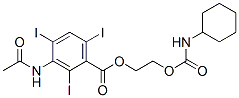 2,4,6-triiodo-3-acetamidobenzoic acid (N-cyclohexylcarbamyloxy)ethyl ester Struktur