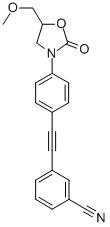 3-((4-(5-(Methoxymethyl)-2-oxo-3-oxazolidinyl)phenyl)ethynyl)benzonitr ile Struktur