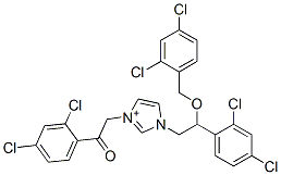 1H-Imidazolium,  1-[2-(2,4-dichlorophenyl)-2-[(2,4-dichlorophenyl)methoxy]ethyl]-3-[2-(2,4-dichlorophenyl)-2-oxoethyl]- Struktur