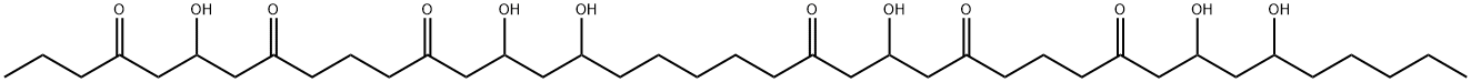 6,14,16,24,32,34-Hexahydroxy-4,8,12,22,26,30-nonatriacontanehexone Struktur