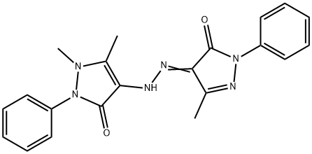 1,5-DIMETHYL-4-[2-(3-METHYL-5-OXO-1-PHENYL-4,5-DIHYDRO-1H-PYRAZOL-4-YLIDEN)HYDRAZINO]-2-PHENYL-2,3-DIHYDRO-1H-PYRAZOL-3-ONE Struktur