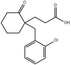 3-[1-[(2-chlorophenyl)methyl]-2-oxo-cyclohexyl]propanoic acid Struktur