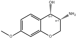 2H-1-Benzopyran-4-ol,3-amino-3,4-dihydro-7-methoxy-,cis-(9CI) Struktur