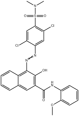 4-[[2,5-dichloro-4-[(dimethylamino)sulphonyl]phenyl]azo]-3-hydroxy-N-(2-methoxyphenyl)naphthalene-2-carboxamide Struktur