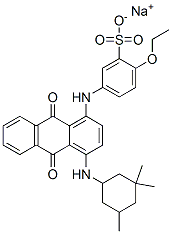 sodium 5-[[9,10-dihydro-9,10-dioxo-4-[(3,3,5-trimethylcyclohexyl)amino]-1-anthryl]amino]-2-ethoxybenzenesulphonate Struktur