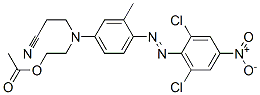 2-[N-(2-cyanoethyl)-4-[(2,6-dichloro-4-nitrophenyl)azo]-3-methylanilino]ethyl acetate Struktur