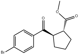 CYCLOPENTANECARBOXYLIC ACID, 2-(4-BROMOBENZOYL)-, METHYL ESTER, (1R,2R)- Struktur