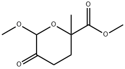 2H-Pyran-2-carboxylicacid,tetrahydro-6-methoxy-2-methyl-5-oxo-,methylester(9CI) Struktur