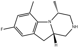 Pyrazino[1,2-a]indole, 8-fluoro-1,2,3,4,10,10a-hexahydro-4,6-dimethyl-, (4R,10aS)- (9CI) Struktur