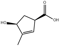 2-Cyclopentene-1-carboxylic acid, 4-hydroxy-3-methyl-, cis- (9CI) Struktur