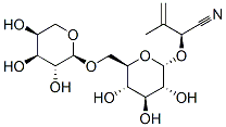 3-Butenenitrile, 2-((6-O-alpha-L-arabinopyranosyl-beta-D-glucopyranosy l)oxy)-3-methyl-, (2S)- Struktur