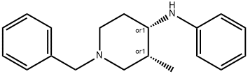 (3R,4S)-rel-3-Methyl-N-phenyl-1-benzyl-4-piperidinamine Struktur