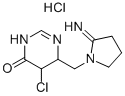 5-CHLORO-6-((2-IMINOPYRROLIDIN-1-YL)METHYL)-5,6-DIHYDROPYRIMIDIN-4(3H)-ONE HYDROCHLORIDE Struktur