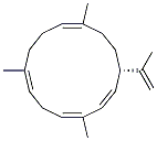 (S,1E,3Z,6E,10E)-3,7,11-Trimethyl-14-(1-methylethenyl)cyclotetradeca-1,3,6,10-tetrene Struktur