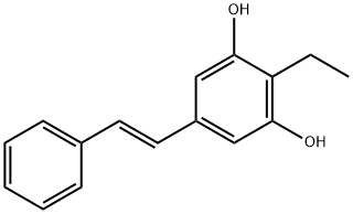 3,5-dihydroxy-4-ethylstilbene Struktur