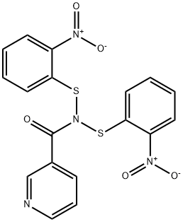 N-nicotinoyl-bis(2-nitrobenzenesulfenyl)amine Struktur