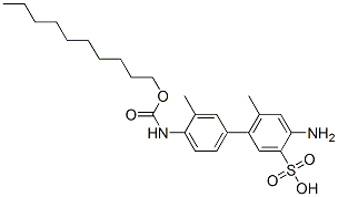 4-amino-4'-[[(decyloxy)carbonyl]amino]-3',6-dimethyl[1,1'-biphenyl]-3-sulphonic acid Struktur