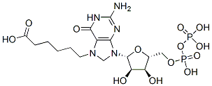 7-(5-carboxypentyl)guanosine 5'-diphosphate Struktur